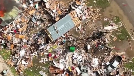 Aerial Footage Depicts Extensive Devastation in Perryton, Texas Tornado